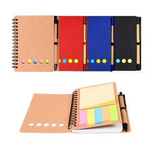 Nueva promoción, cuaderno de papel Kraft barato, diario impreso, logotipo de marca, planificador diario, libro y marcador de página, pestañas de Índice de colores
