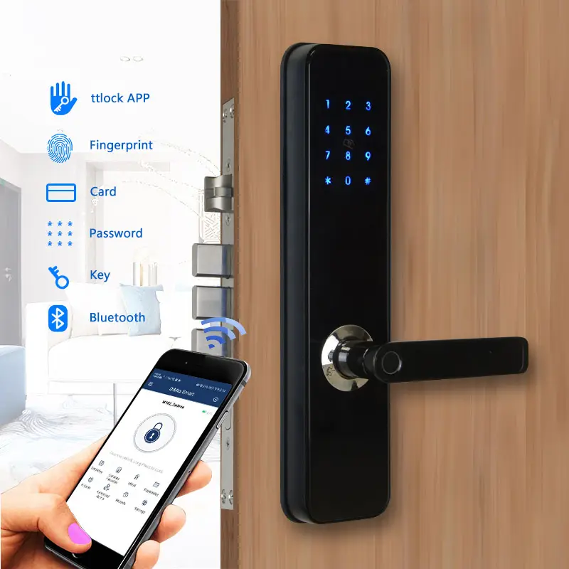 Orbita Rfid hôtel Smart électronique appartement mot de passe Mobile-ouvert Wifi clavier biométrique empreinte digitale poignée de porte serrures