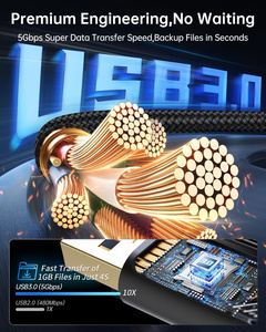 2025热销款尼龙编织0.5仪表USB 3.0延长线公对母适合电脑