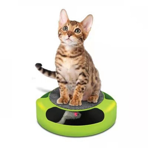 Kedi fare kovalamaca oyuncaklar hareketli yakalamak çalışan fareler ped yuvarlak tabak oyuncak kedi Scratch döner fare ile pikap oyuncak peluş kaymaz - Product Image 1