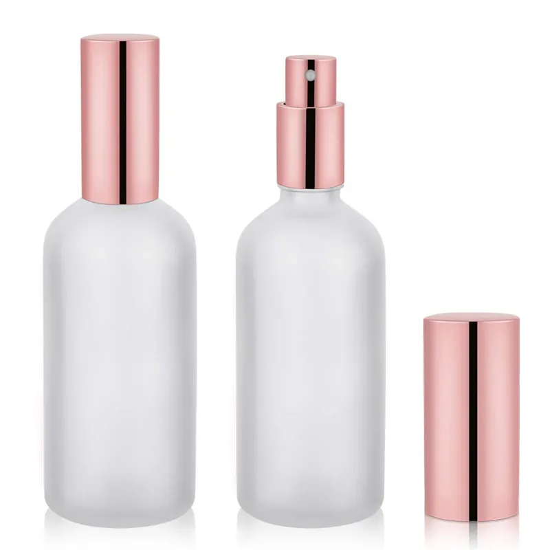 15 मिलीलीटर 30 मिलीलीटर 50 मिलीलीटर 100 सफेद मेंढक ग्लास कॉस्मेटिक आवश्यक तेल इत्र सीरम लोशन गुलाब सोना एल्यूमीनियम पंप स्प्रे बोतल