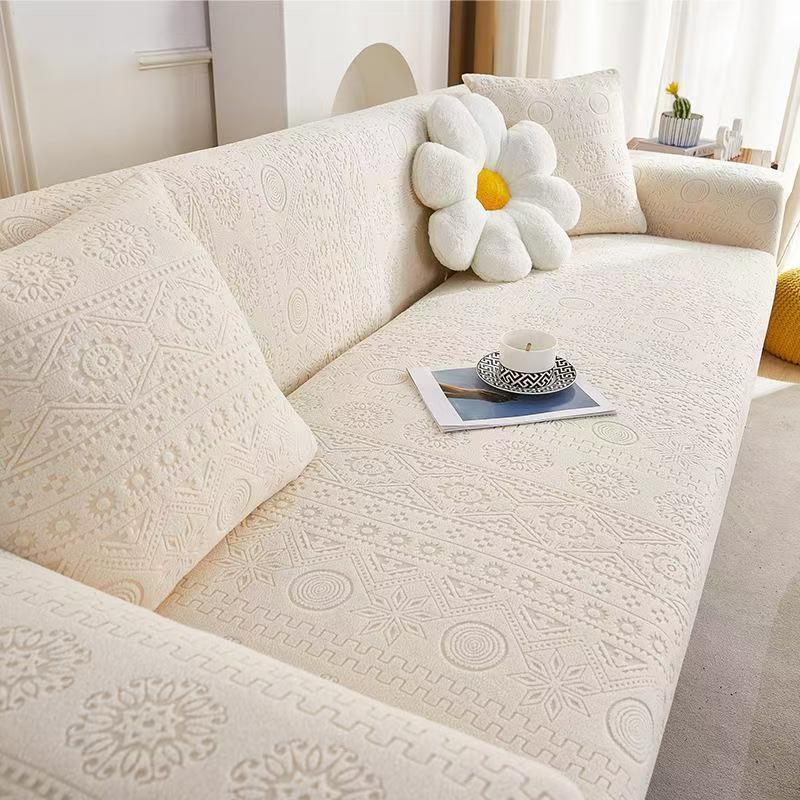 Velluto jacquard castello bianco sporco