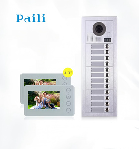 Sistema de intercomunicación multiapartamento Monitor de pantalla de 4,3 pulgadas desbloqueo intercomunicador para 12 apartamentos - Product Image 1