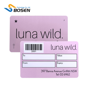 Número de serie personalizado y código de barras tarjeta de descuento código QR tarjetas de regalo de PVC