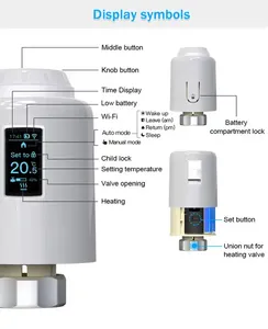 Умный Zigbee еженедельное Программирование ooled экран беспроводной отопительный радиатор tuya термостат wifi термостатический клапан - Product Image 4