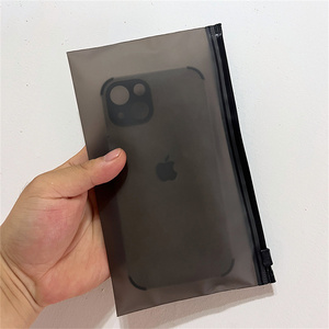 Umweltfreundliche wiederverschließbare schwarze matte individuelle kleine niedliche mini-verpackungsbeutel mit mattem reißverschluss aus poly-kunststoff für handyhülle