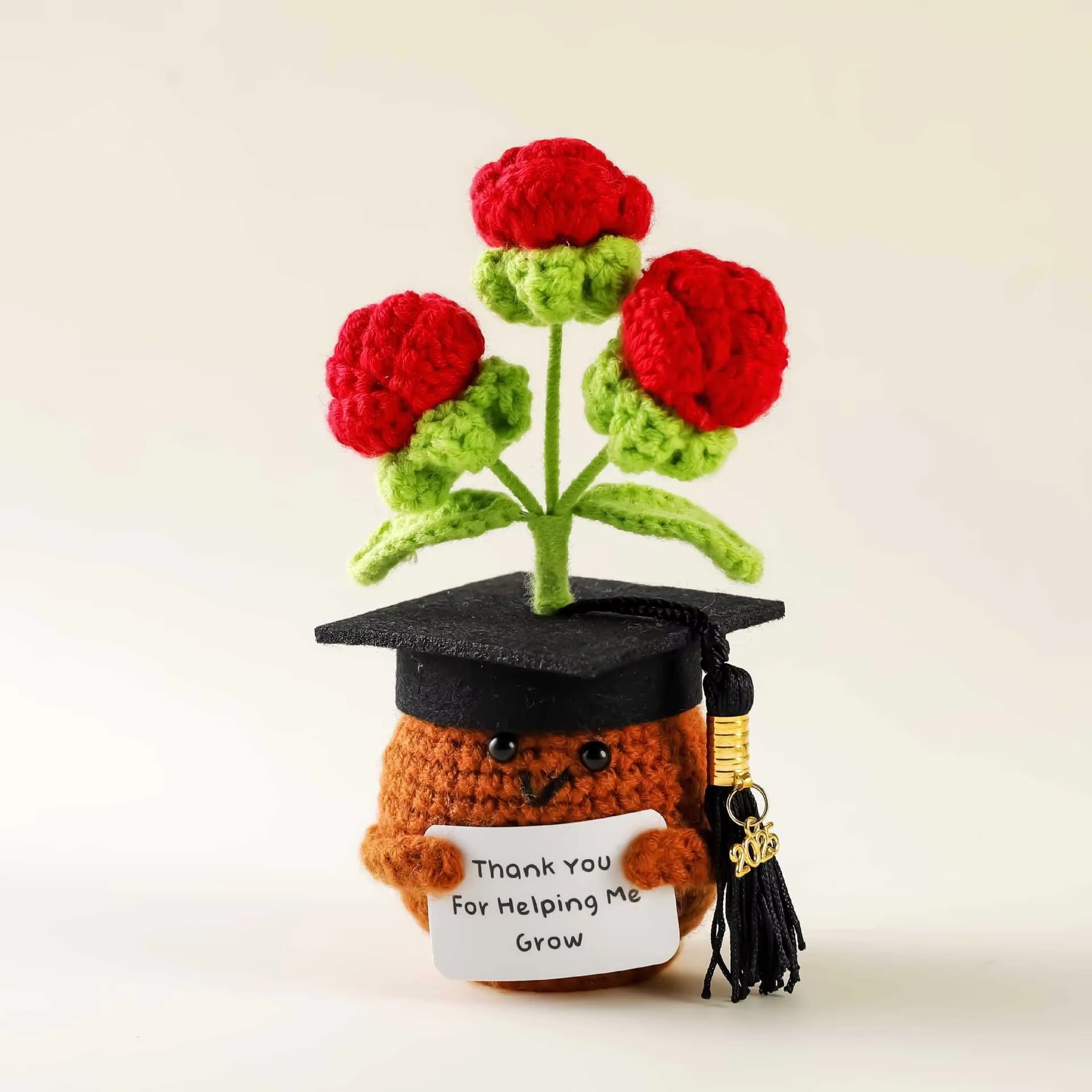 brown Three-headed red rose hat