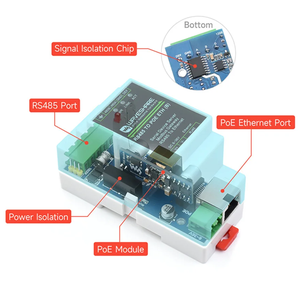 Servidor serie Modbus RS485 industrial, RS485 a Ethernet RJ45, TCP/IP a serie, soporte de montaje en Riel, función POE - Product Image 6