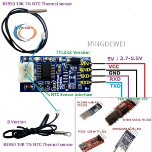 4XDC5V-24V RS485 RS232 Sensor de temperatura TTL Modbus RTU NTC termistor adquisición remota Monitor módulo reemplazar DS18B20 PT100