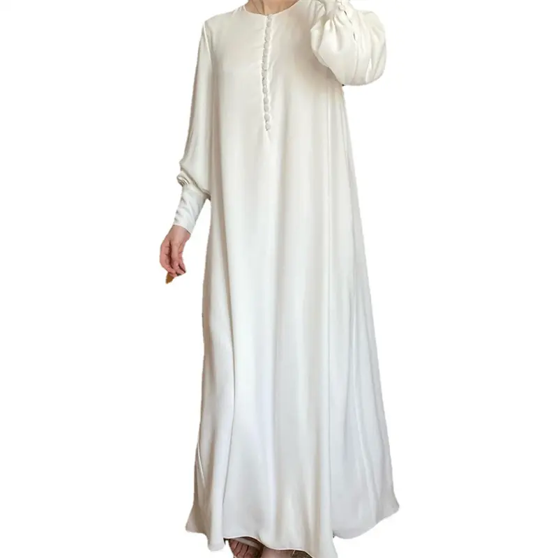 Popular transfronterizo de Dubái y América, vestido de gasa pesado de dos capas, Vestido largo de fiesta de estilo modesto Hijabs a juego Abaya
