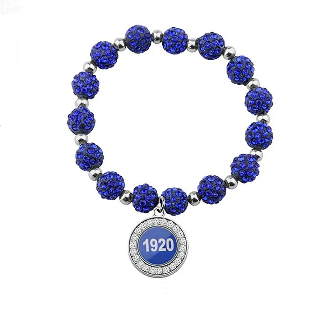 University Greek Service Scholarship 1920 ZETA PHI BETA Sorority Blue Bling strass bracciale Amicae per regali