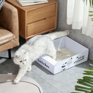 Büyük tek kullanımlık Pet kum havzası anti-strivial taşınabilir geçici kedi kum kabı Pet kedi kum kabı yüksek katlanır kedi kum kabı - Product Image 2