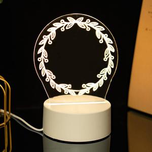 销售3D夜灯创意装饰礼品卡通DIY可刻字亚克力外贸优质夜灯