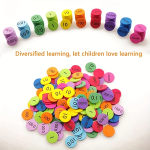 300pcs/bag Soft Foam <strong>10</strong>-Value Decimals to Whole Numbers Place Discs Set <strong>Counting</strong> Chips for Kids Base Manipulatives Math Counters - Product Image 3
