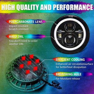 OPPLIGHT 7 inç araba LED ışık ampul RGB renk IP67 50000hrs hayat smartphone onaylı yuvarlak LED projektör far sistemi için araba - Product Image 4
