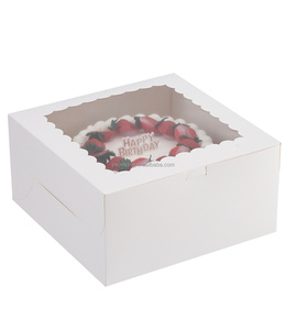 White 10*10*<strong>5</strong> Inch Kraft Paper Bakery <strong>Boxes</strong> with Window Disposable Cake Containers Dessert Packaging <strong>Boxes</strong> - Product Image 3