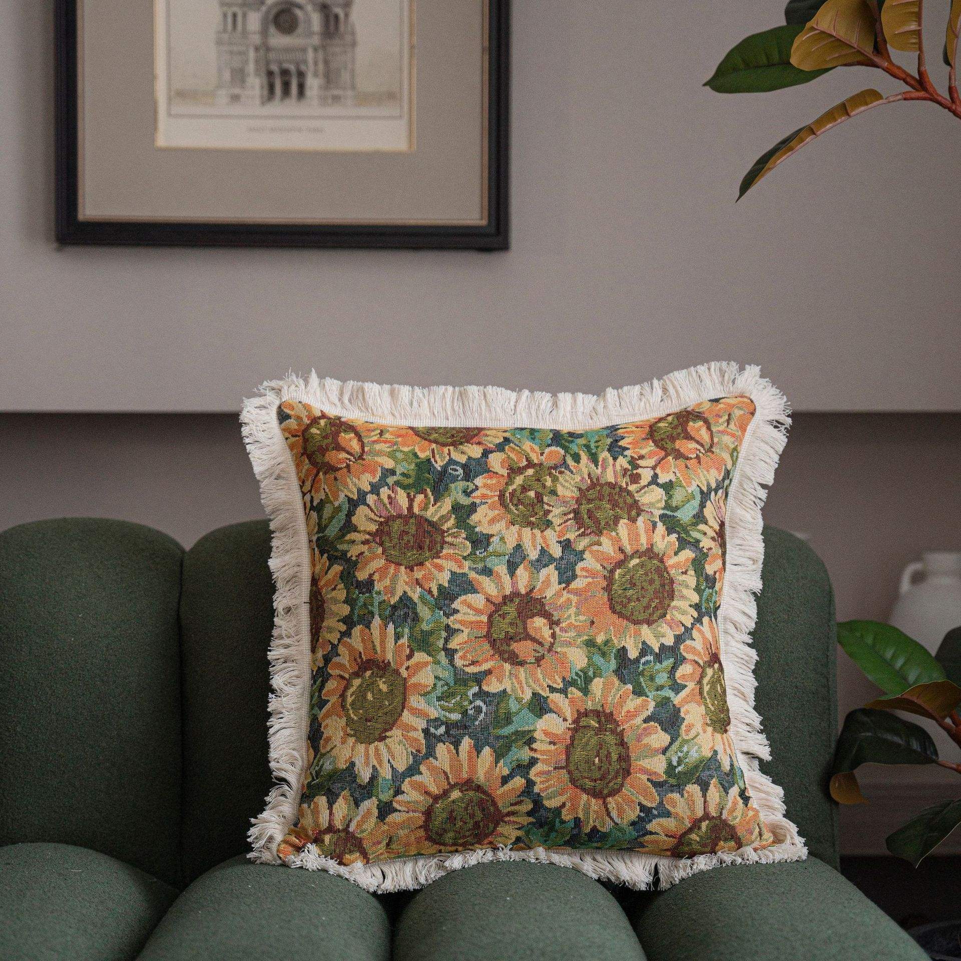 Jacquard sunflower white