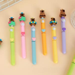 新しいクリエイティブなカピバラスピニンググローインザダークペンストレス解消キッズマーカーと学生のための高い美的魅力