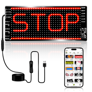 รีโมทคอนโทรล DIY USB 5V RGB LED Matrix Display, เลื่อนข้อความและภาพเคลื่อนไหวแผงสำหรับโฆษณารถยนต์, ตั้งโปรแกรมได้