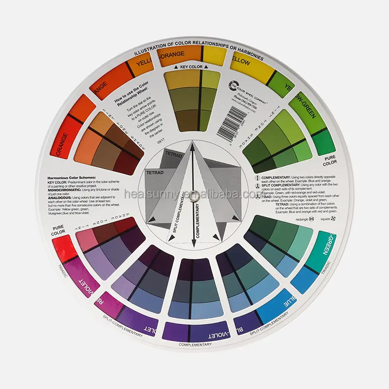 Color Wheel Paper Card Paint Mix Learning Guide Manicre Supply Artist Chart Wheel Professional Tattoo Supply Tattoo Accessory