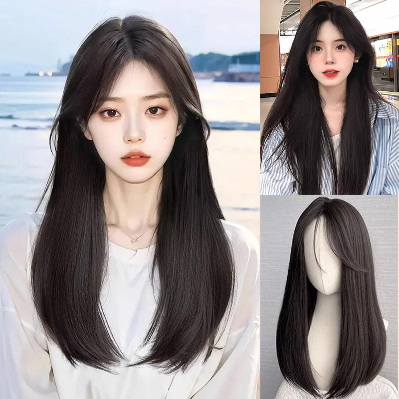 ZY07-Petite quantité avant dentelle longue cheveux raides avec frange