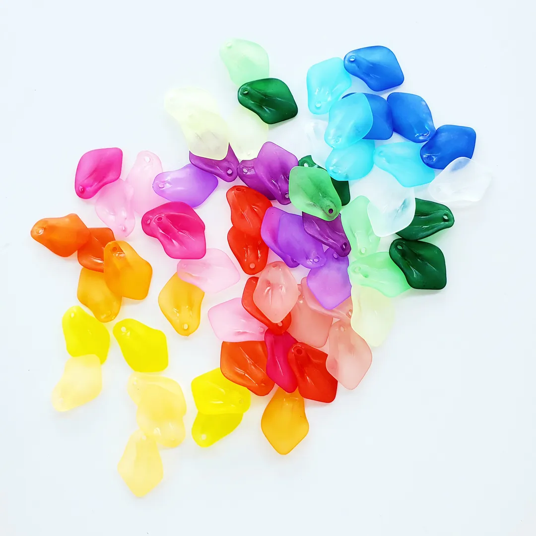 DIY Handmade Frosted Flower Beads Semi-Finished Products Acrylic Loose Spacer Frosted Plastic Flower Beads For Jewelry Making