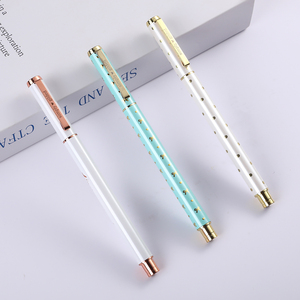 उच्च गुणवत्ता गर्मी हस्तांतरण डिजाइन धातु रोलर जेल पेन लोगो प्रचार उपहार के साथ पूर्ण फूल कस्टम - Product Image 1