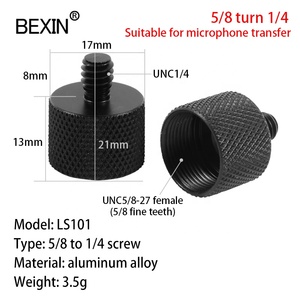 厂家直销铝合金5/8 "& 1/4" & 3/8 "三脚架螺丝摄像头转换螺丝用于手机夹麦克风闪光灯