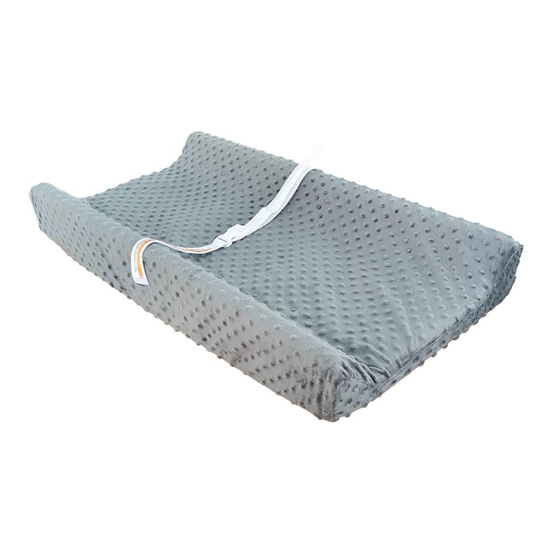 Funda de franela color gris oscuro con diseño de guisantes - Cambiador de pañales - 80x40 cm