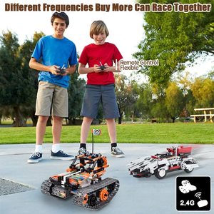 Flytec yapı oyuncaklar 392 adet bilim öğrenme eğitim yapı taşları DIY 3 in 1 paletli Racer RC araba tankı Robot oyuncaklar kiti - Product Image 6
