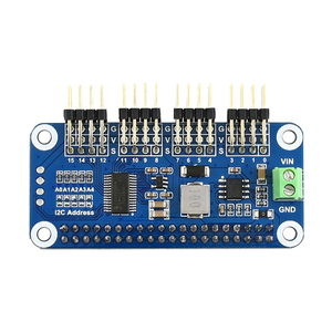 <strong>Raspberry</strong> <strong>Pi</strong> Servo Driver HAT for <strong>Raspberry</strong> <strong>Pi</strong> 16-Channel 12-bit I2C Interface Right Angle Pin Header for RPI 5 4B 3B+ Zero