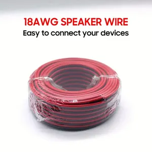 18AWG kırmızı siyah 50 50 FT/100 FT telli hoparlör tel kablo PVC ev sineması Surround ses radyo sistemleri için ROHS - Product Image 2