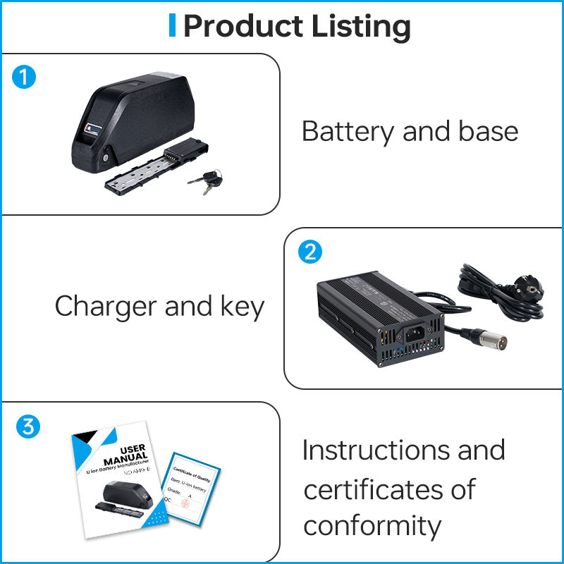 Batterie de vélo électrique noire 52V 29Ah 50A BMS