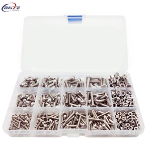 570 pcs thép không gỉ Phillips vít đặt vòng đầu dovetail bu lông trong hộp - Product Image 1