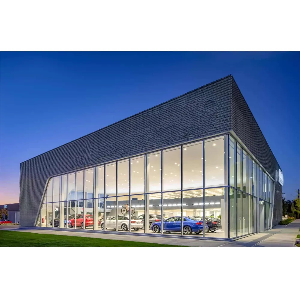 Çelik araba Showroom/4S araba dükkanı/sergi salonu büyük açıklıklı çelik yapı salonu bina