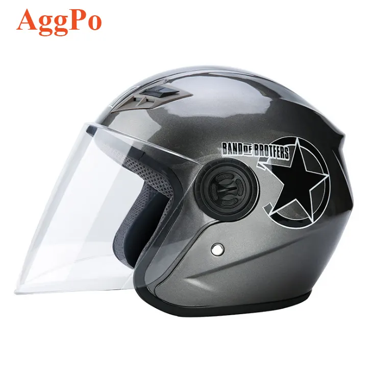 Mezzo Del fronte del Motociclo del Casco con Tettuccio Cinturino A Sgancio Rapido Fit per la Bici Cruiser Scooter