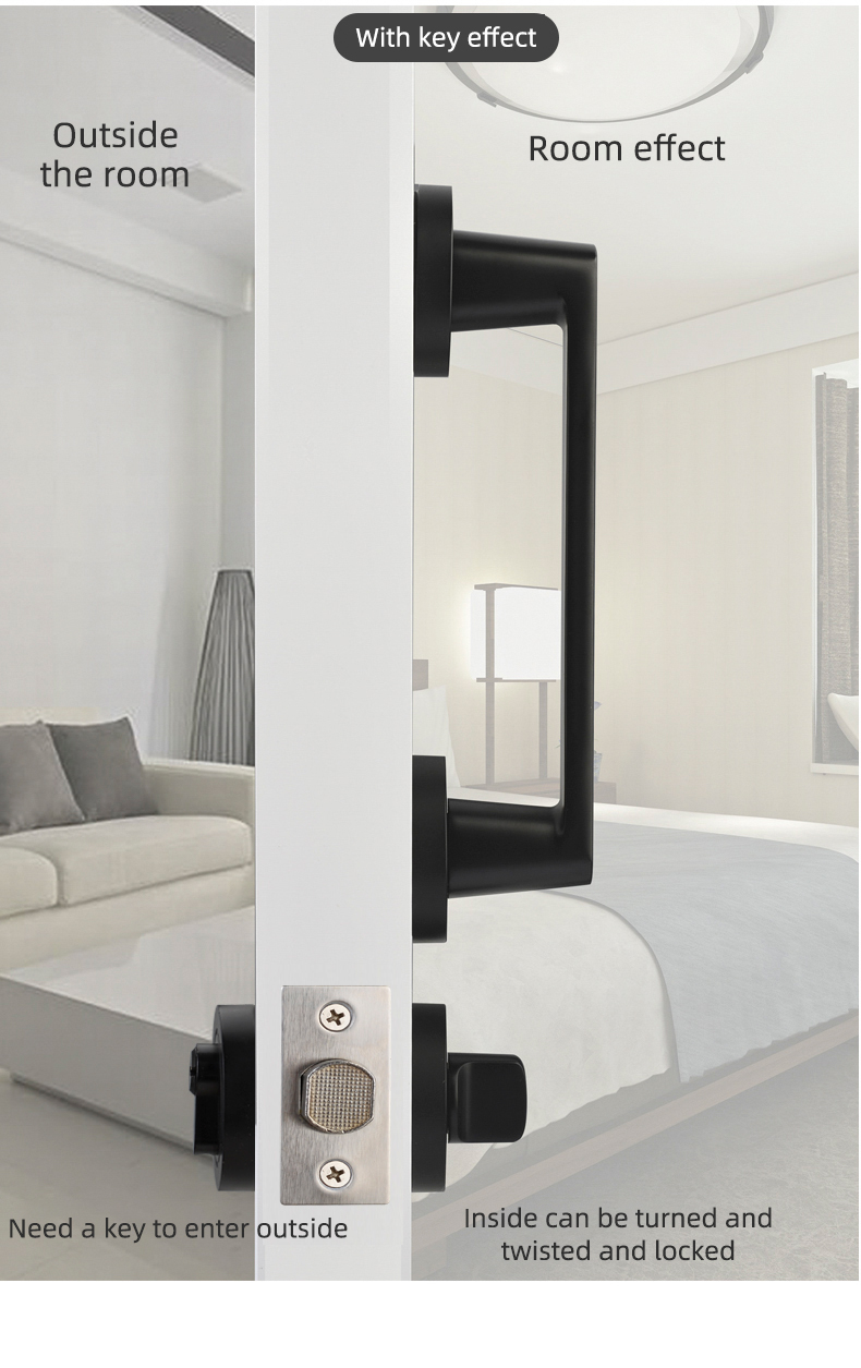 Professional Manufacturer Black Door Handle Zinc Alloy Mortise Lever Door Handle Lock For Indoor