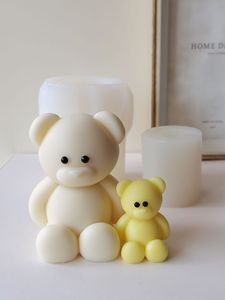 Diy 3D kilolu ayı soya balmumu mum silikon kalıp kilolu ayı aromaterapi silikon mum kalıp