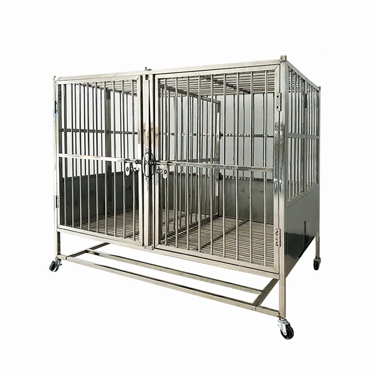 Hot sale single layer double doors outdoor stainless steel dog kennel folding pet cage Quality dog cage dog kennel manufacturers