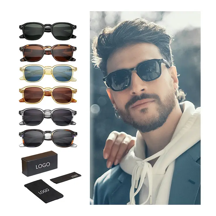 2024 diseñador de lujo gafas de sol cuadradas personalizadas logo mujeres moda clásico retro tonos vintage pequeño marco gafas de sol hombres