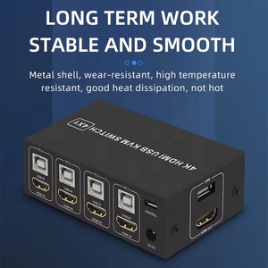 Justlink 4x1 HDMI2.0 KVM交换机4端口USB KVM HDMI交换机，带野兔显示器鼠标键盘和桌面控制器 - Product Image 5