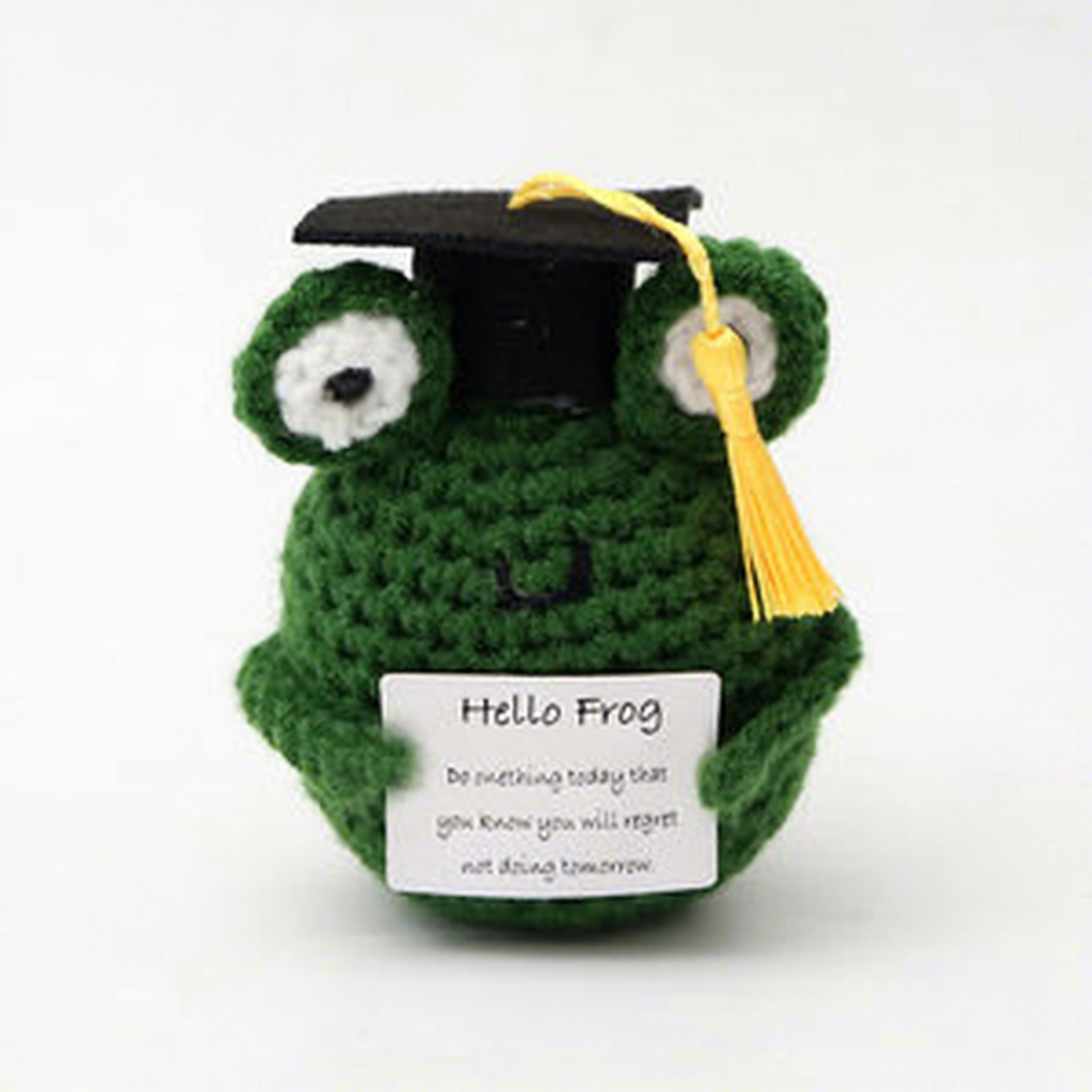 Casquette de doctorat noire-carte grenouille vert forêt h