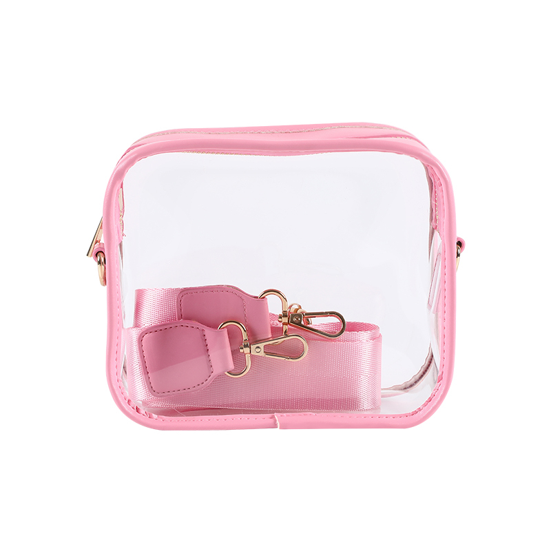 baby pink clear crossbody bag