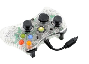 ゲームアクセサリーXbox360USB有線コントローラーゲームパッド用緑色LED透明コントローラー - Product Image 4