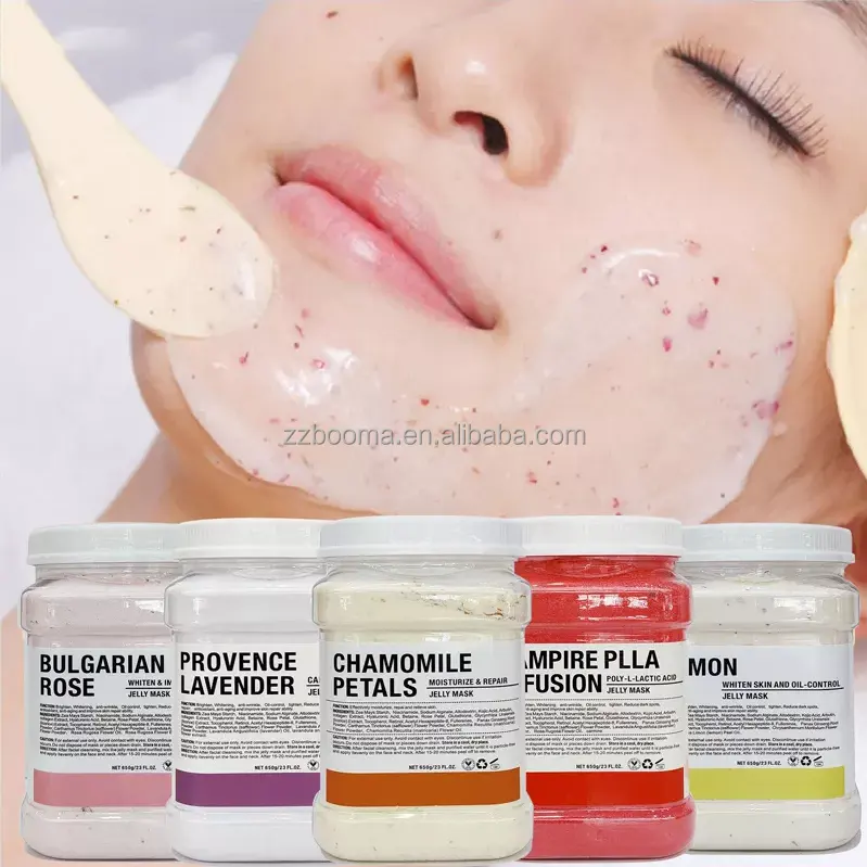 Máscara de gelatina blanqueadora Facial orgánica personalizada etiqueta privada máscara de gelatina de cristal para Spa facial en polvo