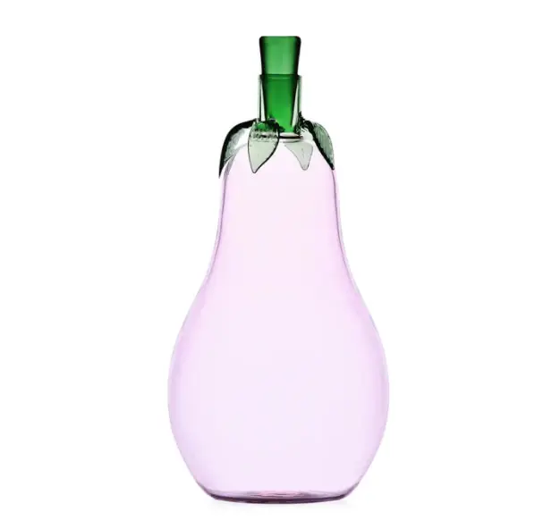 Pichet en verre en forme d'aubergine personnalisé en gros pour l'eau, le jus, la bouteille en verre pour la maison