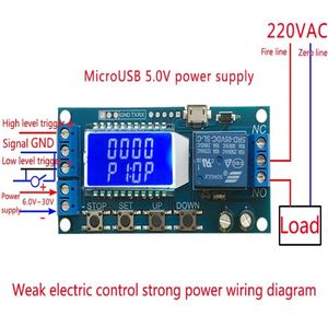 Mikro USB dijital LCD ekran zaman geciktirme rölesi modülü-6-30V kontrol çok fonksiyonlu zamanlayıcı anahtarı tetik döngüsü modülü