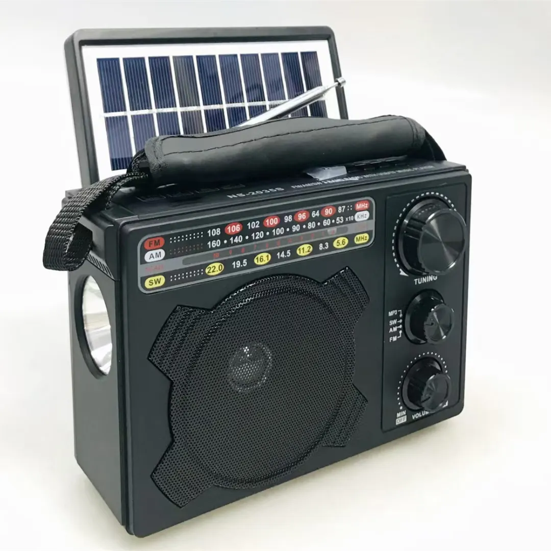 Özel çok fonksiyonlu Vintage Retro şarj edilebilir radyo güneş acil Mini Usb BT taşınabilir FM/AM radyo dahili pil ile