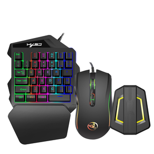 HXSJ-Combo de juegos con una sola mano, 3 en 1, con cable, N-Switch, teclado, ratón con convertidor de juegos P6, Mini juego de juegos móviles - Product Image 1