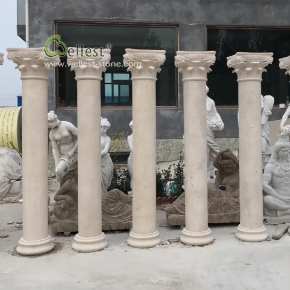 Columna romana griega clásica para decoración del hogar, con Pedestal, estilo corintio